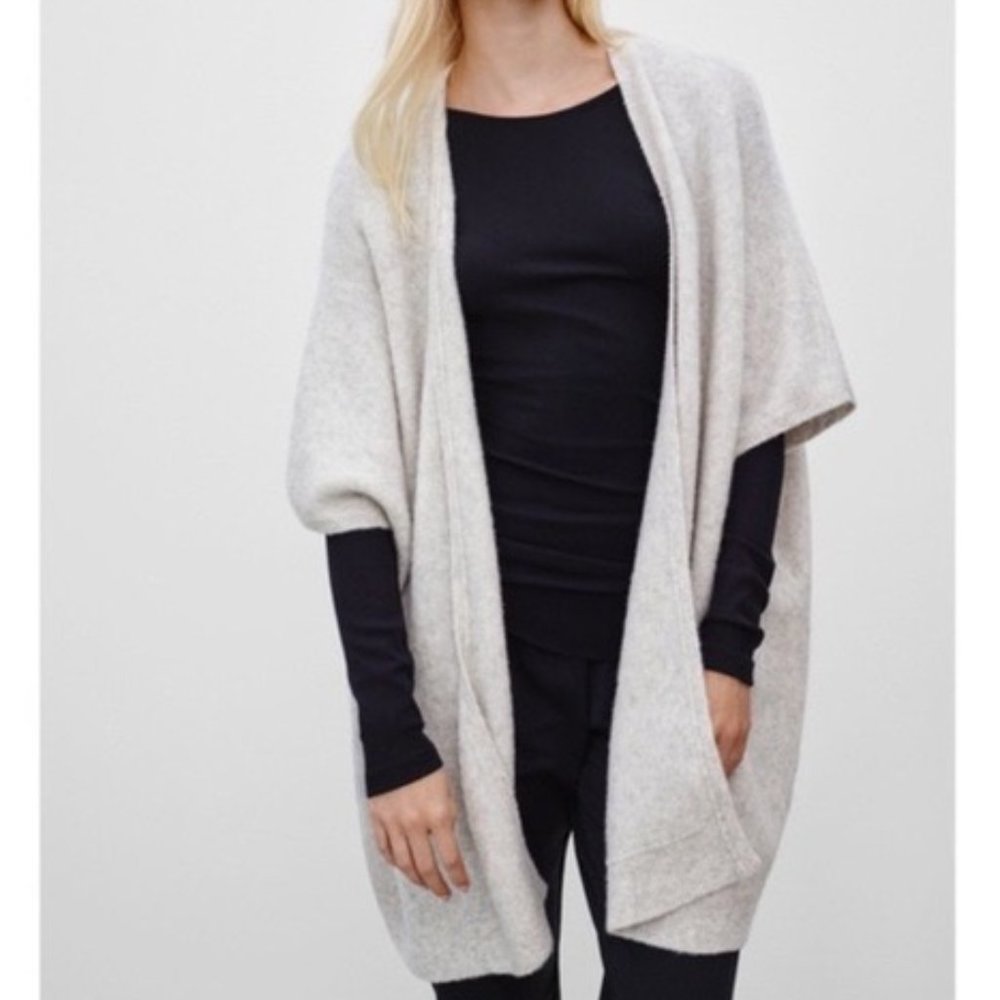 Aritzia Community Ionic Cape Oversized Wool Blend Knit Open Front Cardigan XXS